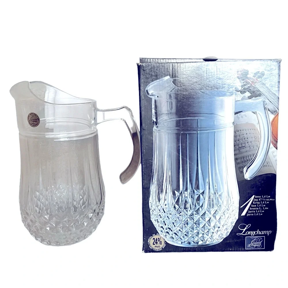 Cristal d’Arques Longchamp Pitcher 24% Lead Crystal Vintage 1.4 Liter